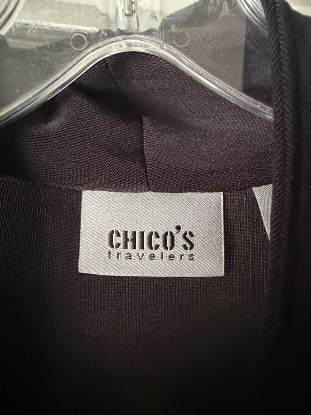 Chico's Black Long Open-Front Duster - Picture 2 of 4